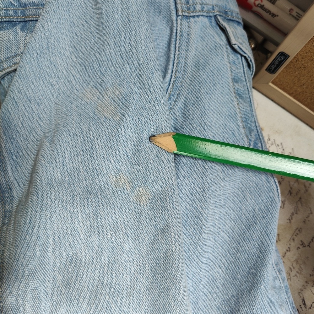 Vintage Tommy Hilfiger Jacket Men's Size L Lt. Blue Denim Big Flag Button-Up - Picture 12 of 13